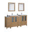  Ensemble de meuble-lavabo double 72 po avec miroir Modern-106870370