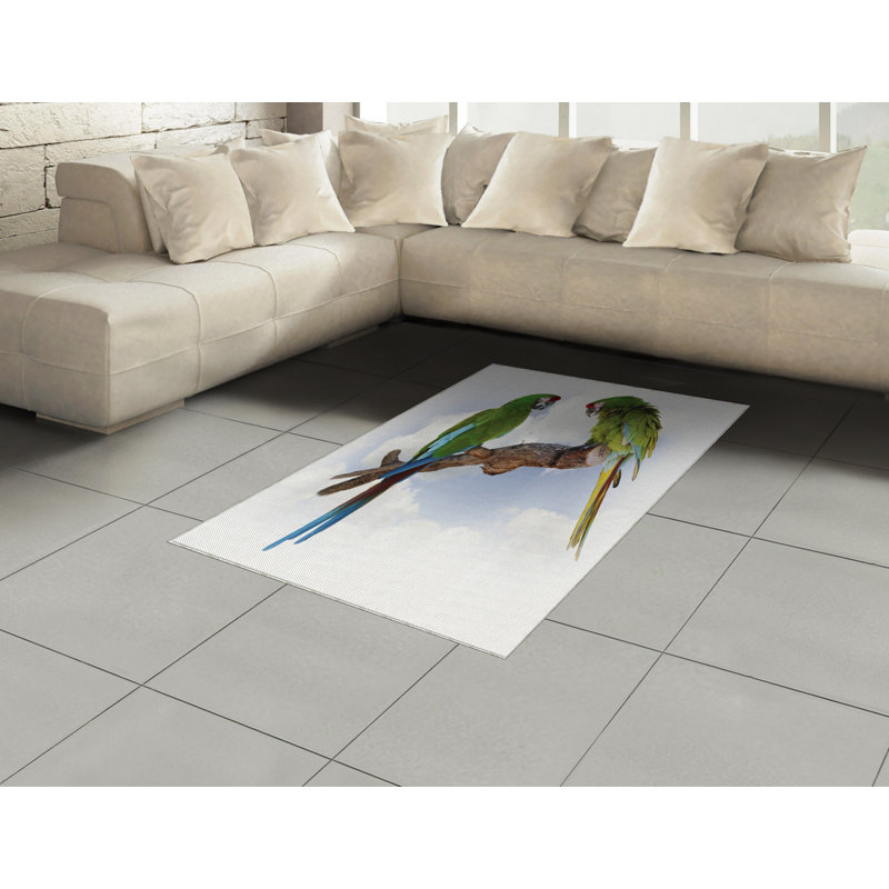 Tropical High Density Long Fiber Poly Threads Decorative Area Rug Carpet, Rectangle 4' x 5'8"
