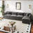 Modern Chenille Loveseat Sofa Couch With Ottoman-506217869-506217868