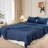 Navy Blue Linen King Fitted sheet-109707552
