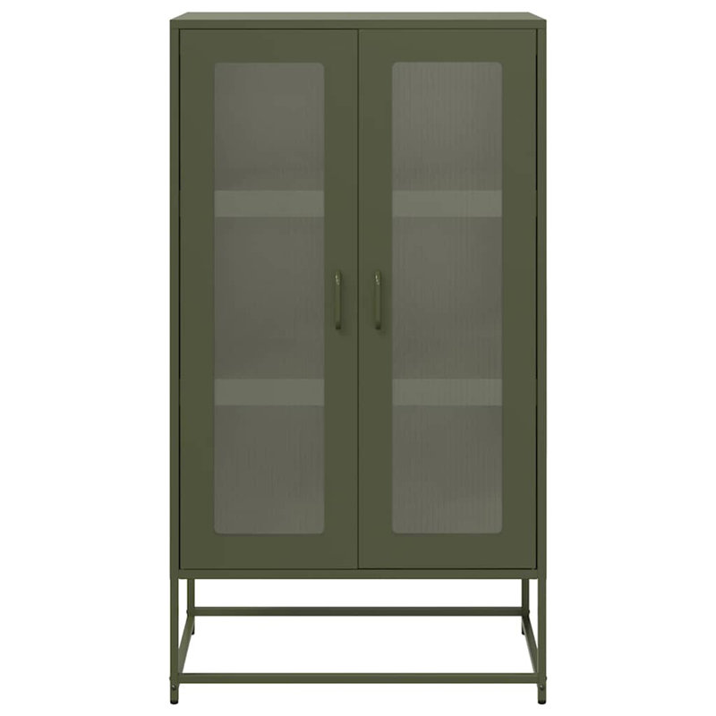 Highboard 68X39x123 Cm Steel, Olive Green