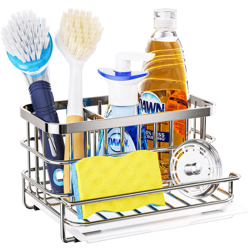 Stainless Steel Kitchen Sink Caddy with Drain Tray