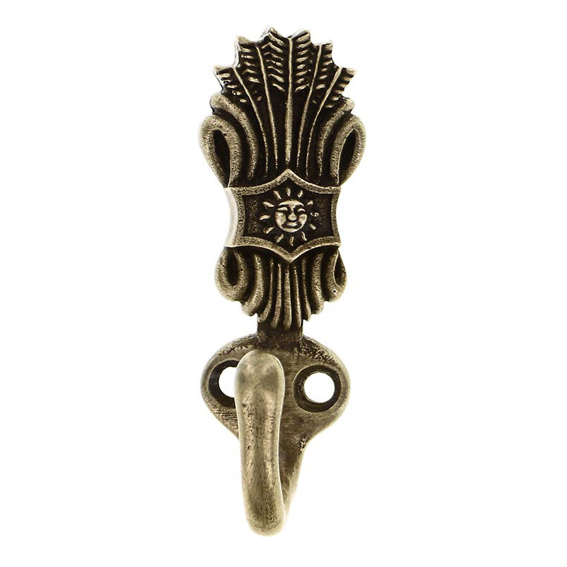 Sforza Wall Hook, Antique Brass