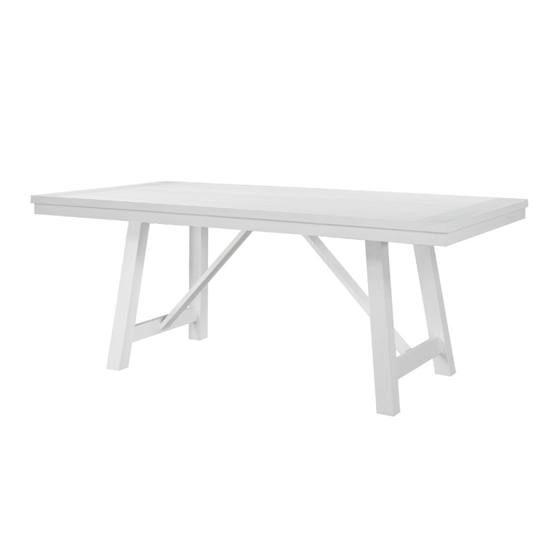 Table de salle à manger Reddy, plateau rectangulaire de 72 pouces, base à structure en A, chêne blanc