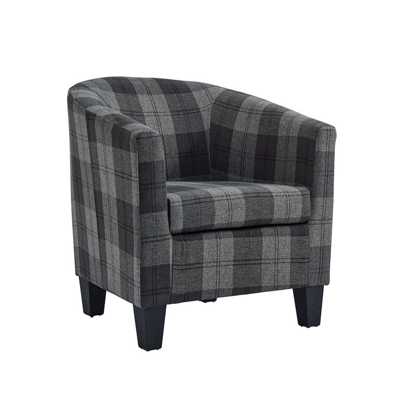 Alamdaar Bucket Chair, Tartan, Grey