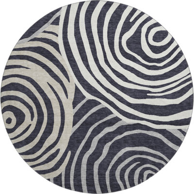 Premium Machine Washable Prisco Black Rug