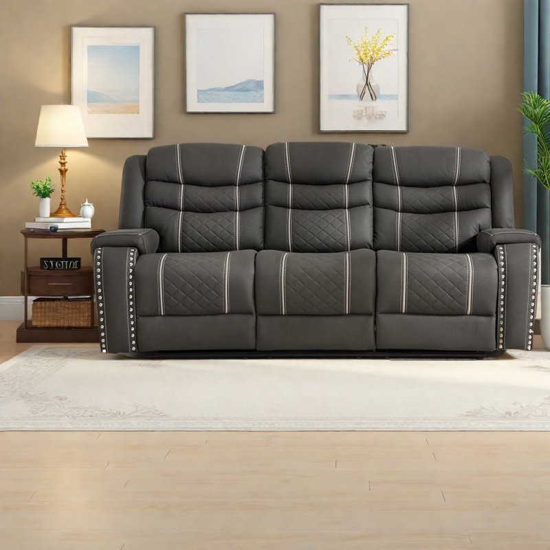 Fauteuils inclinables confortables en microfibre, style classique pour le salon de cinéma maison
