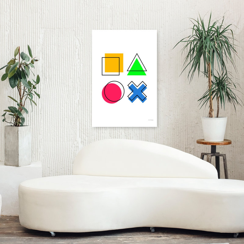 Art mural contemporain abstrait coloré Gamer, H 36 po x l 24 po