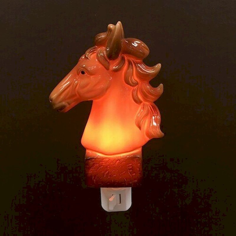 Veilleuse brune en forme de cheval
