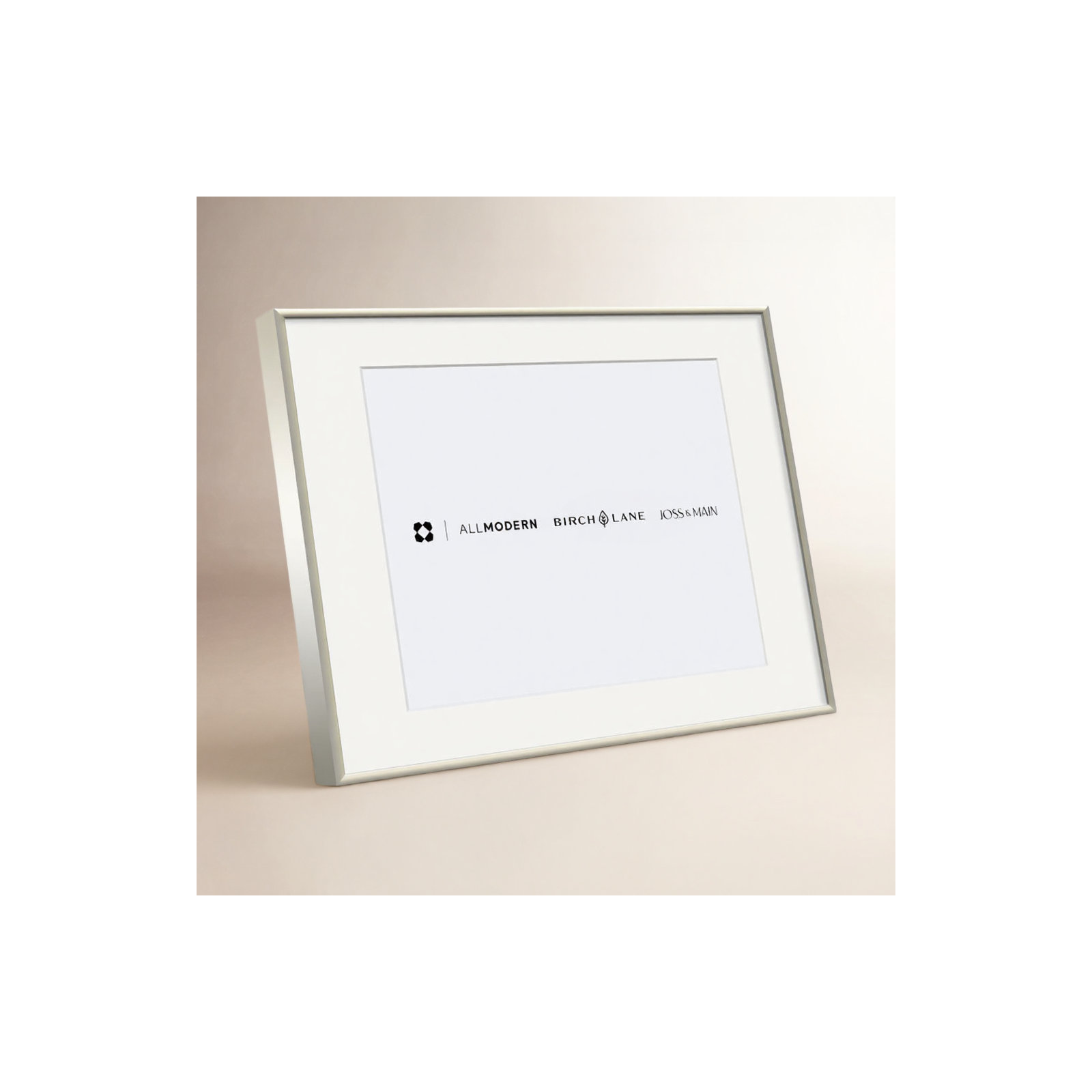 Feronia Metal Picture Frame with Mat, Silver, 10" x 8"