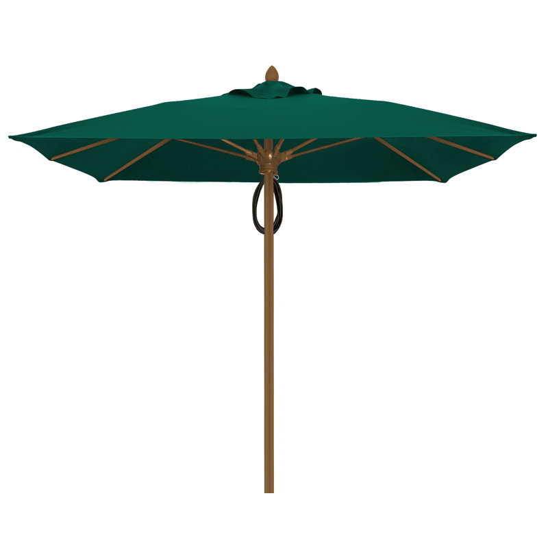 Parasol de marché carré 7,5 pi Prestige, Bronze champagne, Velours vert forêt