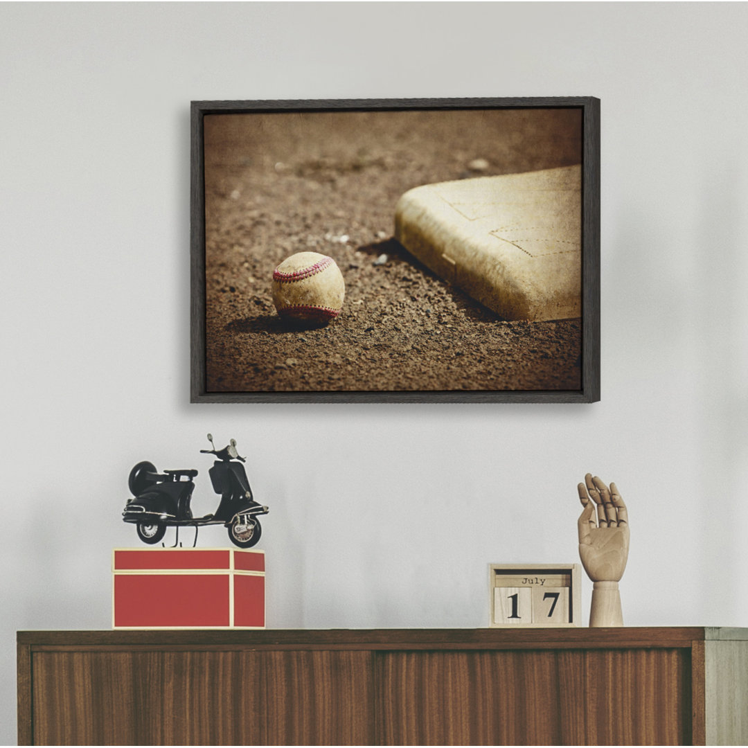 Baseball and First Base by Saint and Sailor Studios Framed Canvas Wall Art Print Harriet Bee