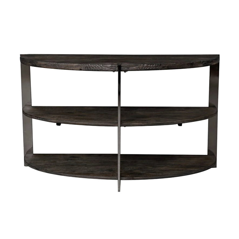 Console en forme de demi-lune avec 2 tablettes ouvertes