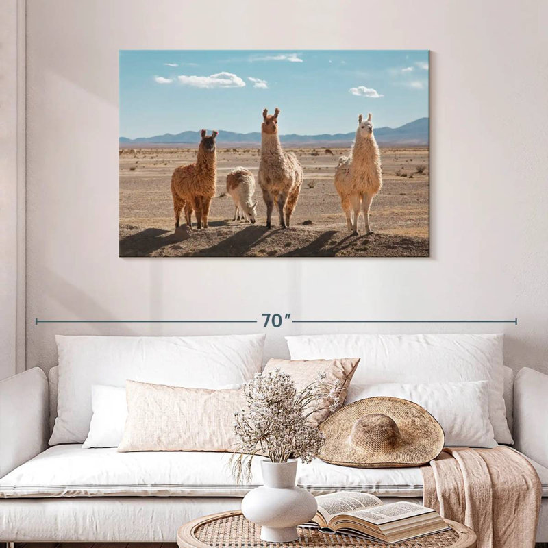 Four Llamas, 30" H x 45" W