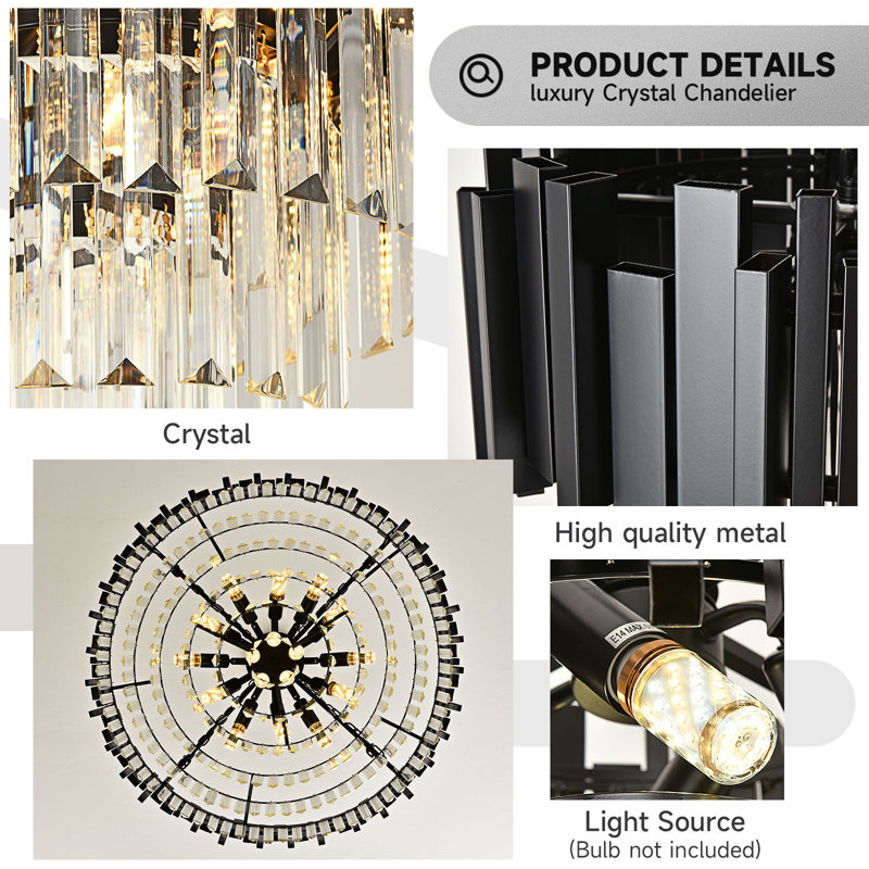Axana 17 - Light Chandelier, Black