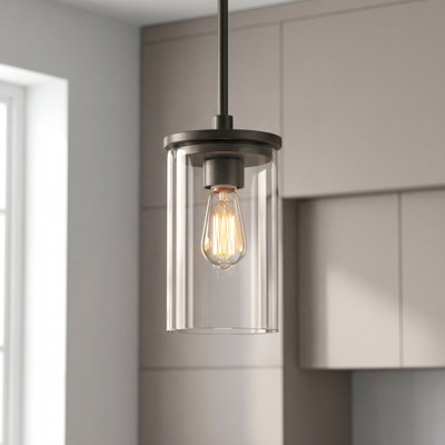 Crosby 1-Light Single Olde Bronze Pendant with Clear Glass Shade