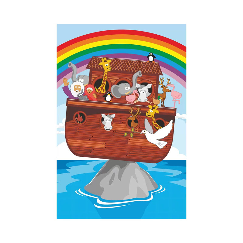 «Noah's Ark» par James Lee - peinture sur toile tendue, H 26 po x l 18 po x 1,5 po