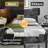 King Size Bed Frame with Movable Headboard-795285575