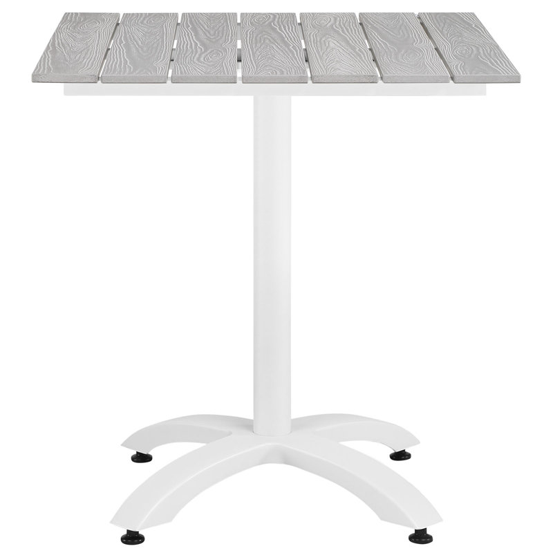 Maine 28" Dining Table, White/Light Gray