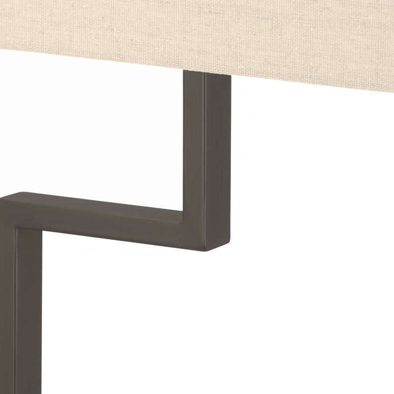 30" Metal Table Lamp With Oat Shade