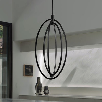 Luminaire suspendu rotatif ovale à DEL 15 po avec tige réglable Radium
