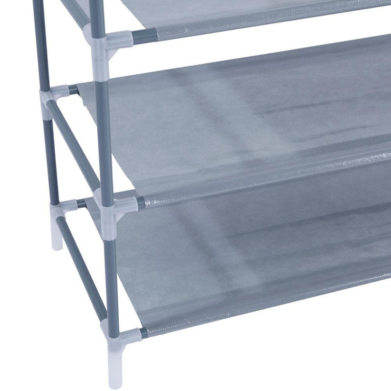 15 Pair Shoe Rack, Gray