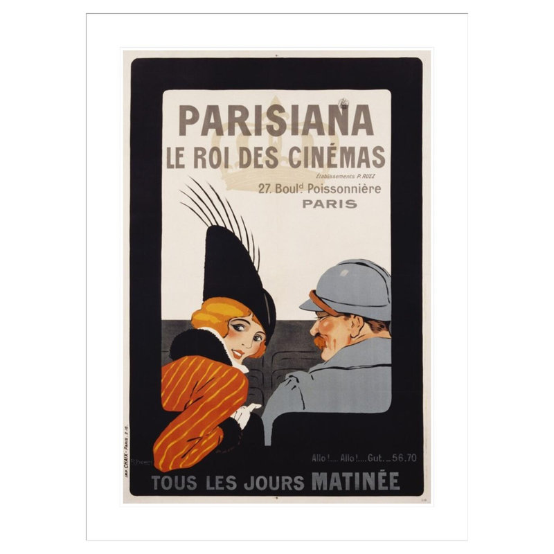«Parisiana Le Roi des Cinemas» par R. Pichon, impression giclée encadrée, H 41,5 po x l 30,58 po