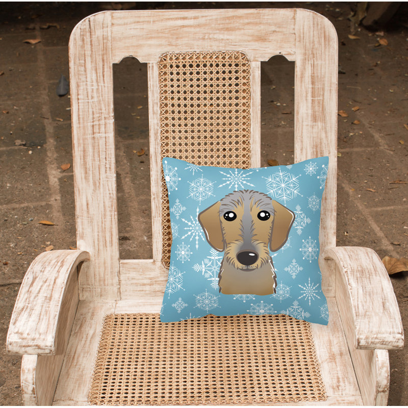  Coussin décoratif en forme de teckel 14 po Snowflake