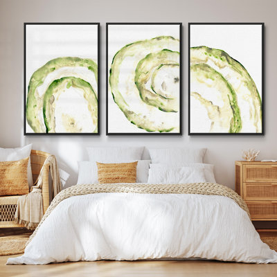 Lichen Halo IV, ensemble de 3 toiles encadrées sur toile