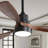 48 Inch Solid Wood Ceiling Fan, 3 Blades Reversible DC Motor with Remote Control for Living Room