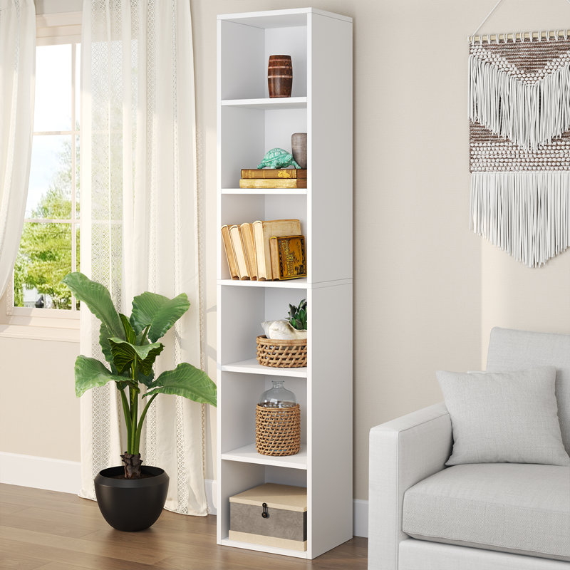 Jaley 71.5"H,Modern Storage 6-Tier Bookshelf, White