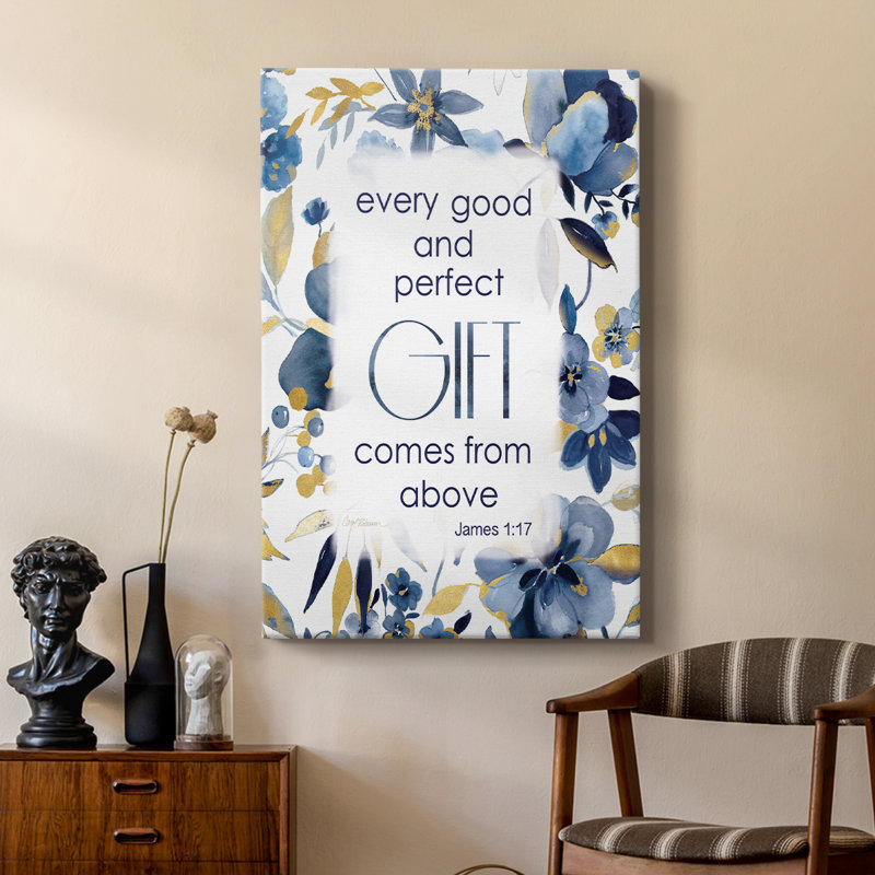 Indigo Scripture -Custom Wrapped Gallery Cavas