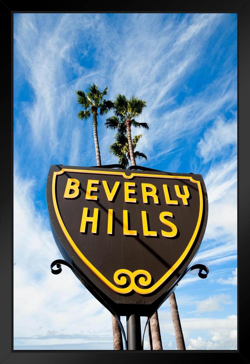 Rodeo Drive Via Rodeo Beverly Hills California Street Sign Photo Black Wood Framed Art Poster 20x14 Latitude Run