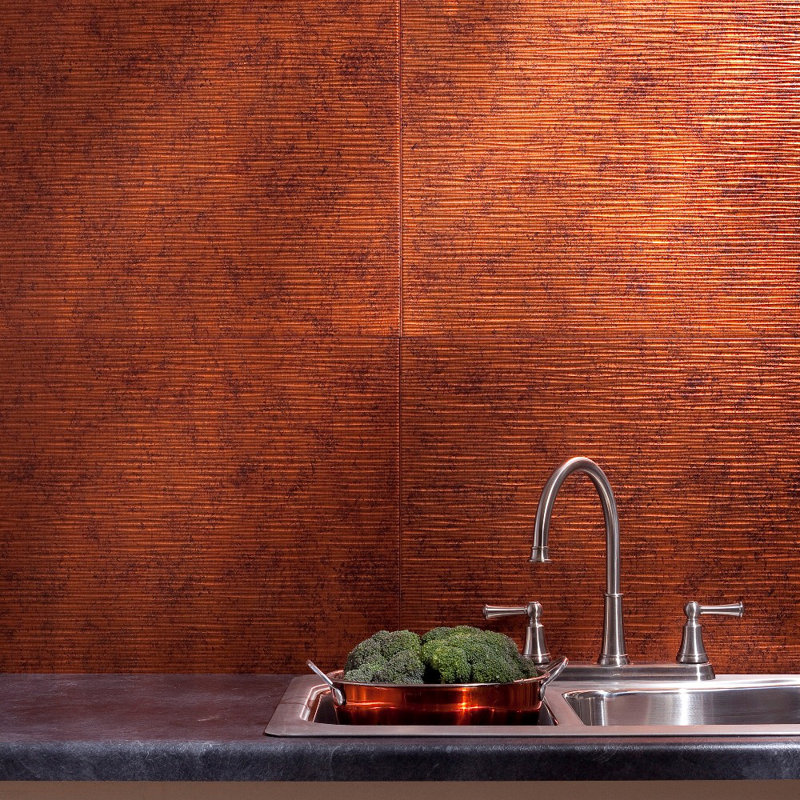 Ensemble de dosseret décoratif en vinyle FASÄDE Ripple 15 pieds carrés, Cuivre pierre de lune