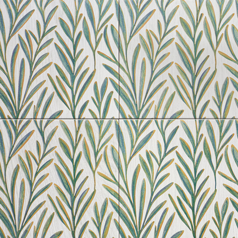 Botanical 8" x 8" Matte Porcelain Floor and Wall Tile, Vert