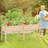 Raised Garden Bed Elevated Fir Wood Planter Box With 2 Large Planting Areas-1376967432