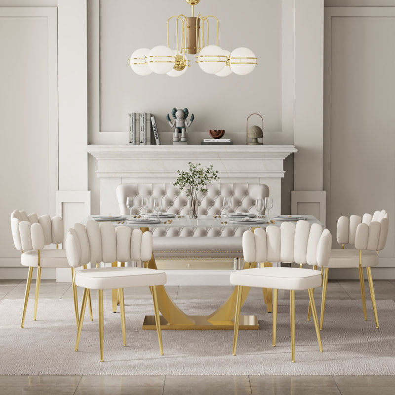Ensemble de salle à manger moderne, ensemble de table de salle à manger en faux marbre avec banc et chaise, Noir