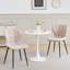 Set Of 4 Dining Chairs - Scandinavian Style Dining Chairs - Linen Upholstered - Metal Legs-2094549683