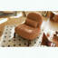Mignon fauteuil d'appoint sans accoudoirs - velours caramel - pieds en bois massif-1473951829