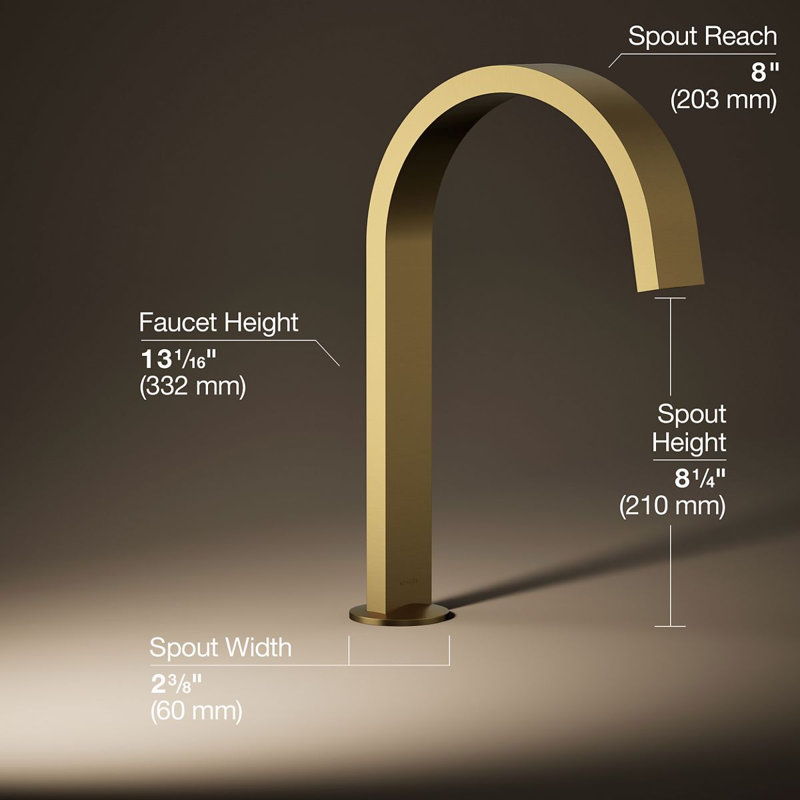 Components Deck-Mount Bath Spout with Ribbon Design, Brass