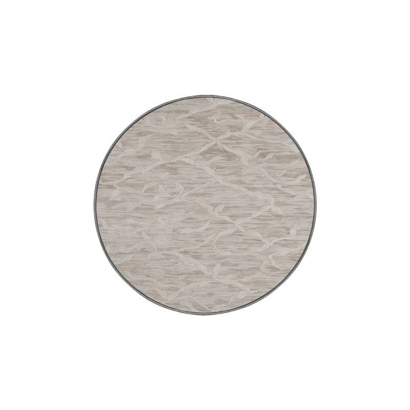 Machine Washable Gray Area Rug, Round 3'