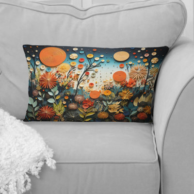 Orange Mid Century Natures Harmony III - Abstract Midcentury Printed Throw Pillow