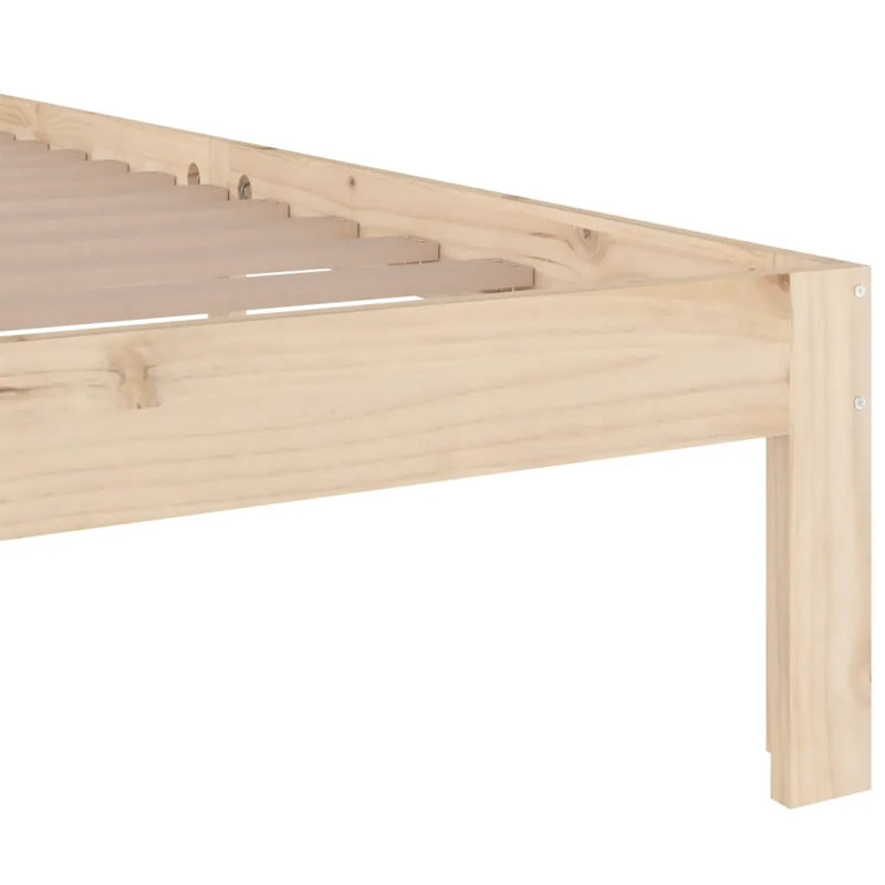 Bed Frame Solid Wood, Natural, Small Double (4')