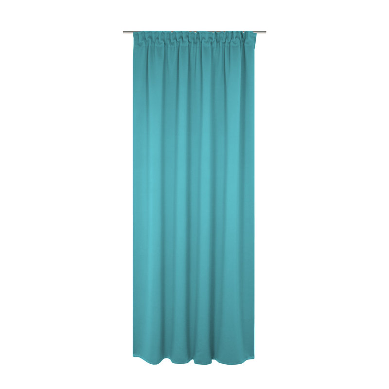 Polyester Blackout Pinch Pleat Curtain Panel, Turquoise, 142cm wide x 355cm high
