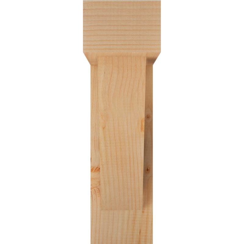 Traditional Block Bracket with Offset Brace, 22 x 18, 6"W Douglas Fir (Rough Sawn)