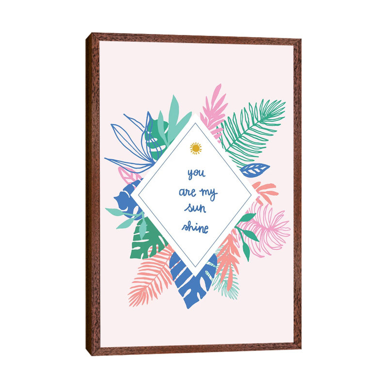 Tropical Paradise by Jessica Bruggink - Print on Canvas, 66.04cm H x 45.72cm W x 3.81cm D, Classic Brown Wood Framed