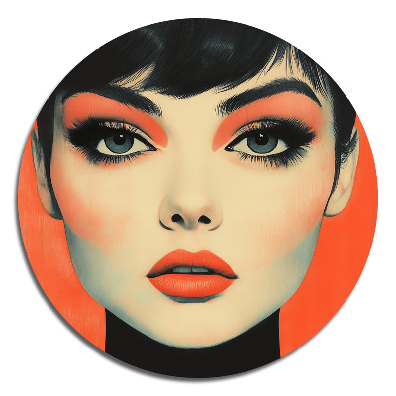 «Fashion in Sixty Color II - Retro Portrait», reproduction d'art murale en métal, H 29 po x l 29 po
