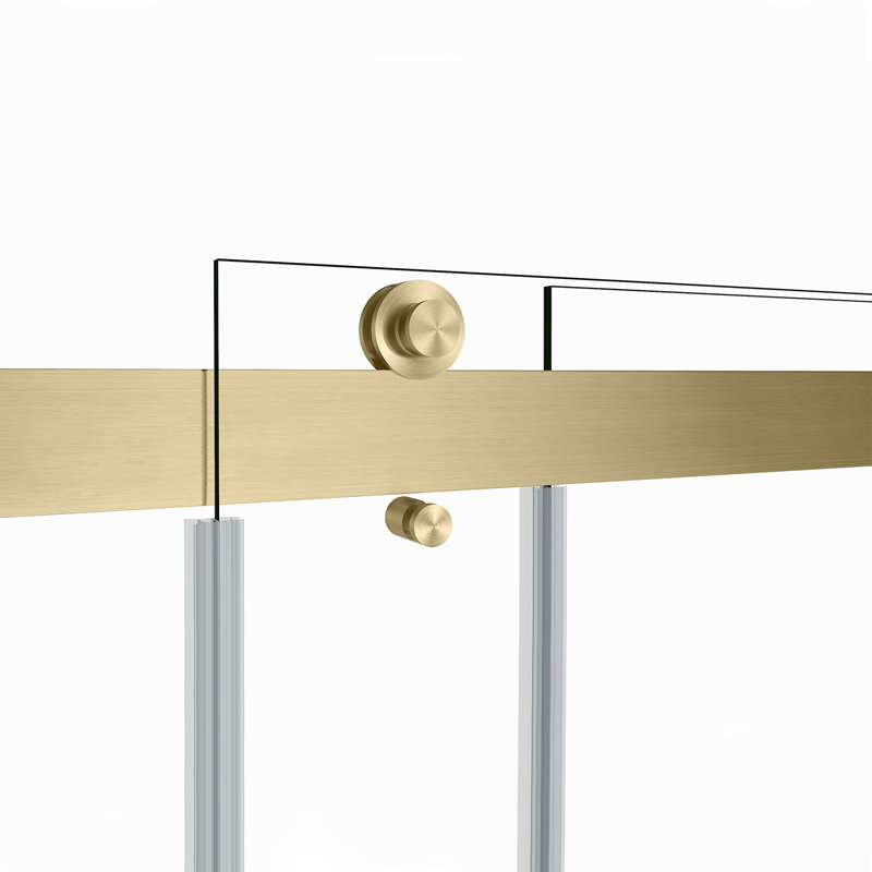 Spezia 60" Gold Frameless Glass Shower Enclosure with Towel Bar