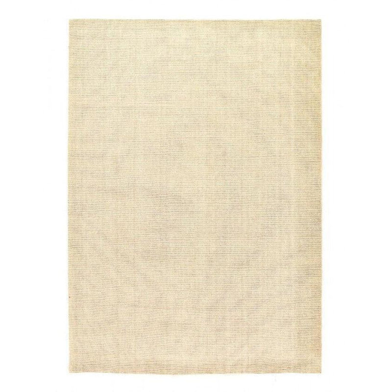 Tapis ivoire en laine / coton rectangulaire sans motif à la main sans motif 6 pi 8 po x 9 pi 4 po
