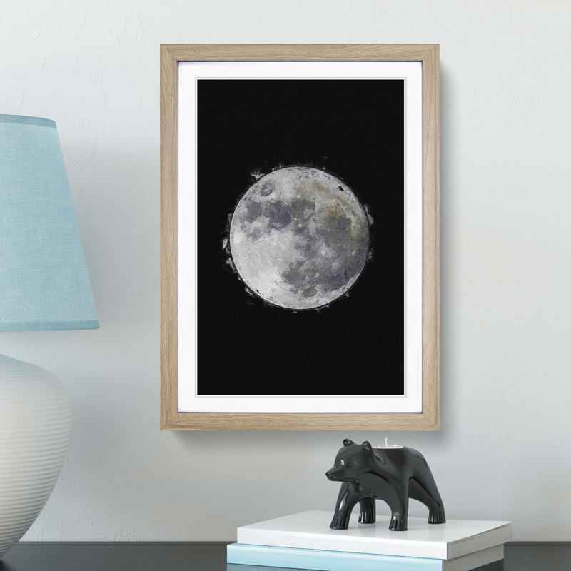 The Beauty of the Moon - Framed Print, 87cm H x 62cm W x 2cm D, Oak Framed